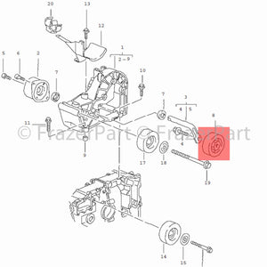 986, 987, Boxster, Cayman, 996, 997 ancilliaries drive belt tensioner