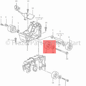 986, 987, Boxster, Cayman, 996, 997 ancilliaries drive belt deflection roller