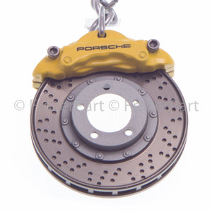 Porsche PCCB ceramic brake disc key ring - Yellow